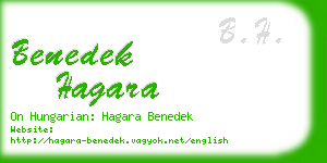 benedek hagara business card